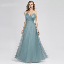 Load image into Gallery viewer, 2019 Evening A Line Dresses For Wedding Guest Long Blush Pink Chiffon Dresses With Ruched Bodice Robe N2805