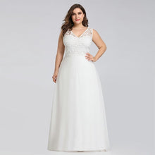 Load image into Gallery viewer, Elegant Plus Size A Line Wedding Dresses 2019 Floor-Length Sleeveless Wedding Gown Vestido De Noiva WF2632
