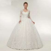 Load image into Gallery viewer, Long Sleeve Wedding Dresses Ball Gown Customized Plus Size Bridal Robe De Mariage Dress Vintage Lace Up WF2603