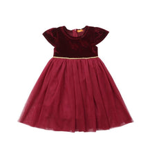 Load image into Gallery viewer, Toddler Kids Baby Girls Christmas Dress Red Ankle Length O Neck Dress XMas Party Wedding Bridesmaid D0392