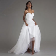 Load image into Gallery viewer, Women Spaghetti Strap Beach Wedding Dresses Bridal White Sashes Boho Bridal Gown A-line Bride Dress WN2609