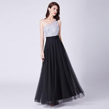 Load image into Gallery viewer, Navy Blue Prom A Line Dress Wedding Long Sleeveless Elegant Sexy Dress Backless Tulle Robe De Soiree Party N2843