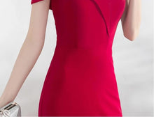 Load image into Gallery viewer, Off Shoulder Burgundy Evening Dress Wedding Party Prom Gown W558 - VINLUVBRIDAL