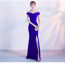 Load image into Gallery viewer, Off Shoulder Burgundy Evening Dress Wedding Party Prom Gown W558 - VINLUVBRIDAL
