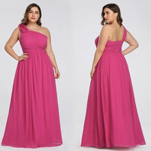 Load image into Gallery viewer, Plus Size Burgundy Chiffon Bridesmaid Dresses Long A Line Sleeveless Elegant Formal Wedding Guest Gowns N2807