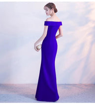 Load image into Gallery viewer, Off Shoulder Burgundy Evening Dress Wedding Party Prom Gown W558 - VINLUVBRIDAL