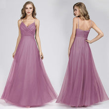 Load image into Gallery viewer, 2019 Evening A Line Dresses For Wedding Guest Long Blush Pink Chiffon Dresses With Ruched Bodice Robe N2805