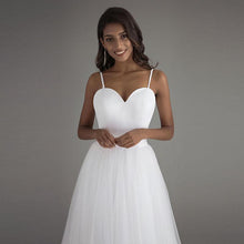 Load image into Gallery viewer, Women Spaghetti Strap Beach Wedding Dresses Bridal White Sashes Boho Bridal Gown A-line Bride Dress WN2609