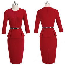 Load image into Gallery viewer, Vintage Elegant Wear to Work with Belt Peplum Bodycon Office Dress NF1473 - VINLUVBRIDAL