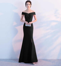 Load image into Gallery viewer, Off Shoulder Burgundy Evening Dress Wedding Party Prom Gown W558 - VINLUVBRIDAL