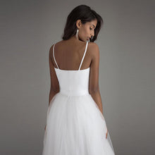 Load image into Gallery viewer, Women Spaghetti Strap Beach Wedding Dresses Bridal White Sashes Boho Bridal Gown A-line Bride Dress WN2609
