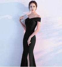 Load image into Gallery viewer, Off Shoulder Burgundy Evening Dress Wedding Party Prom Gown W558 - VINLUVBRIDAL