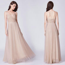 Load image into Gallery viewer, 2019 Evening A Line Dresses For Wedding Guest Long Blush Pink Chiffon Dresses With Ruched Bodice Robe N2805