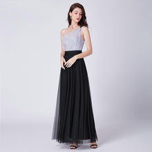 Load image into Gallery viewer, Navy Blue Prom A Line Dress Wedding Long Sleeveless Elegant Sexy Dress Backless Tulle Robe De Soiree Party N2843