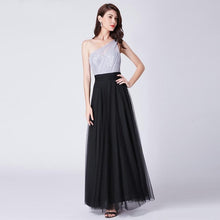 Load image into Gallery viewer, Navy Blue Prom A Line Dress Wedding Long Sleeveless Elegant Sexy Dress Backless Tulle Robe De Soiree Party N2843
