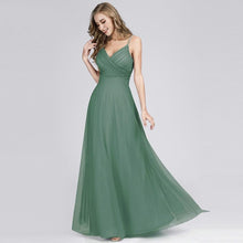 Load image into Gallery viewer, 2019 Evening A Line Dresses For Wedding Guest Long Blush Pink Chiffon Dresses With Ruched Bodice Robe N2805