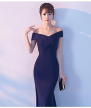 Load image into Gallery viewer, Off Shoulder Burgundy Evening Dress Wedding Party Prom Gown W558 - VINLUVBRIDAL