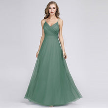 Load image into Gallery viewer, 2019 Evening A Line Dresses For Wedding Guest Long Blush Pink Chiffon Dresses With Ruched Bodice Robe N2805