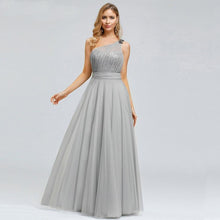 Load image into Gallery viewer, Navy Blue Prom A Line Dress Wedding Long Sleeveless Elegant Sexy Dress Backless Tulle Robe De Soiree Party N2843