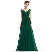 Load image into Gallery viewer, Plus Size Formal Evening Dress Long Elegant A Line V Neck Appliques Red Formal Wedding Party Gowns N2834