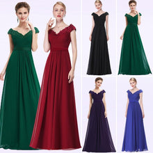 Load image into Gallery viewer, Plus Size Formal Evening Dress Long Elegant A Line V Neck Appliques Red Formal Wedding Party Gowns N2834