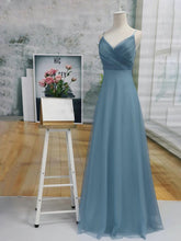 Load image into Gallery viewer, 2019 Evening A Line Dresses For Wedding Guest Long Blush Pink Chiffon Dresses With Ruched Bodice Robe N2805