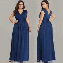 Load image into Gallery viewer, Plus Size Bridesmaid Dresses V Neck Sleeveless Chiffon Dress For Wedding Party Cheap Long Vestido Madrinha N2828