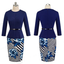 Load image into Gallery viewer, Vintage Elegant Wear to Work with Belt Peplum Bodycon Office Dress NF1473 - VINLUVBRIDAL