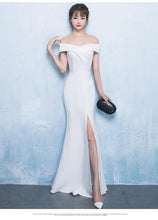 Load image into Gallery viewer, Off Shoulder Burgundy Evening Dress Wedding Party Prom Gown W558 - VINLUVBRIDAL