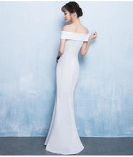 Load image into Gallery viewer, Off Shoulder Burgundy Evening Dress Wedding Party Prom Gown W558 - VINLUVBRIDAL