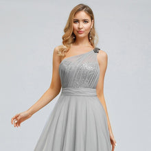 Load image into Gallery viewer, Navy Blue Prom A Line Dress Wedding Long Sleeveless Elegant Sexy Dress Backless Tulle Robe De Soiree Party N2843