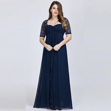 Load image into Gallery viewer, Plus Size Mother Of The Bride Dresses Navy Blue Lace Formal Wedding Party Dress Abito Mamma Sposa Taffeta N2811