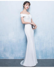 Load image into Gallery viewer, Off Shoulder Burgundy Evening Dress Wedding Party Prom Gown W558 - VINLUVBRIDAL