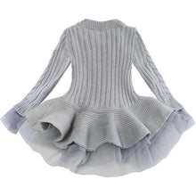 Load image into Gallery viewer, Girls Christmas Dress Thick Warm Sweater Wedding Party Baby Knitted Cotton Chiffon Winter Dress For Kids Girls O2623 - VINLUVBRIDAL