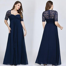 Load image into Gallery viewer, Plus Size Mother Of The Bride Dresses Navy Blue Lace Formal Wedding Party Dress Abito Mamma Sposa Taffeta N2811