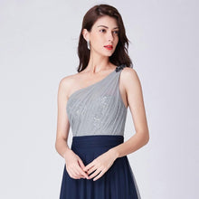 Load image into Gallery viewer, Navy Blue Prom A Line Dress Wedding Long Sleeveless Elegant Sexy Dress Backless Tulle Robe De Soiree Party N2843