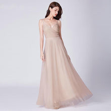 Load image into Gallery viewer, 2019 Evening A Line Dresses For Wedding Guest Long Blush Pink Chiffon Dresses With Ruched Bodice Robe N2805