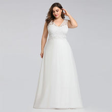 Load image into Gallery viewer, Elegant Plus Size A Line Wedding Dresses 2019 Floor-Length Sleeveless Wedding Gown Vestido De Noiva WF2632