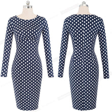 Load image into Gallery viewer, Polka Dots Elegant Round Neck Business Party Bodycon Work Office Dresses NF604 - VINLUVBRIDAL