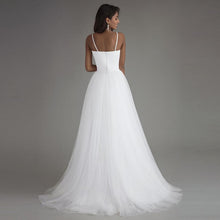 Load image into Gallery viewer, Women Spaghetti Strap Beach Wedding Dresses Bridal White Sashes Boho Bridal Gown A-line Bride Dress WN2609