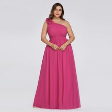 Load image into Gallery viewer, Plus Size Burgundy Chiffon Bridesmaid Dresses Long A Line Sleeveless Elegant Formal Wedding Guest Gowns N2807