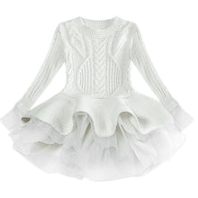 Load image into Gallery viewer, Girls Christmas Dress Thick Warm Sweater Wedding Party Baby Knitted Cotton Chiffon Winter Dress For Kids Girls O2623 - VINLUVBRIDAL