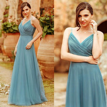 Load image into Gallery viewer, 2019 Evening A Line Dresses For Wedding Guest Long Blush Pink Chiffon Dresses With Ruched Bodice Robe N2805