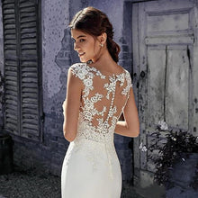 Load image into Gallery viewer, Mermaid Ivory Wedding Dresses Bridal Lace Sexy Sleeveless Illusion Gown Vestido De Noiva WN2605