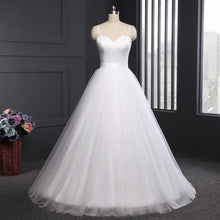 Load image into Gallery viewer, Women Spaghetti Strap Beach Wedding Dresses Bridal White Sashes Boho Bridal Gown A-line Bride Dress WN2609