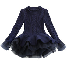Load image into Gallery viewer, Girls Christmas Dress Thick Warm Sweater Wedding Party Baby Knitted Cotton Chiffon Winter Dress For Kids Girls O2623 - VINLUVBRIDAL