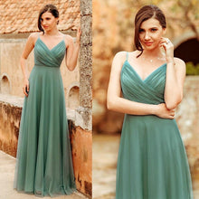 Load image into Gallery viewer, 2019 Evening A Line Dresses For Wedding Guest Long Blush Pink Chiffon Dresses With Ruched Bodice Robe N2805