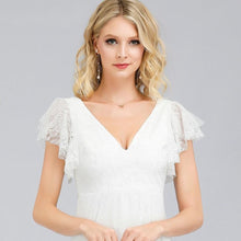 Load image into Gallery viewer, Simple Boho Wedding Dresses A Line Double V Neck Embroidery Elegant Lace Bride Gowns Gelinlik Vestido De Noiva WN2838