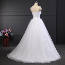 Load image into Gallery viewer, Women Spaghetti Strap Beach Wedding Dresses Bridal White Sashes Boho Bridal Gown A-line Bride Dress WN2609