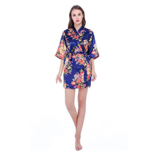 Load image into Gallery viewer, Silk Bridesmaid Bride Sexy Women Short Satin Wedding Kimono Robes Sleepwear Nightgown Dress Pajamas Bathrobe Floral N0300 - VINLUVBRIDAL